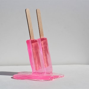 Resin twin popsicle double stick melting sucker sculptures, pick your color, find out more. image 3