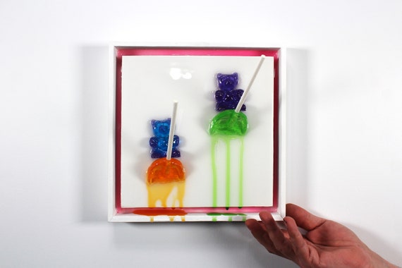 Resin gummi sucker slide sculpture 3D wall art find out more.