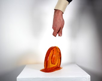 Giant oversized sucker melting resin sculpture citric orange find out more.