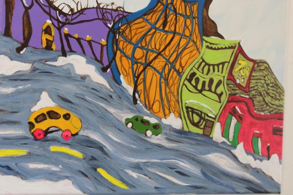 Acrylic local painting title Snow Day aesthetic painting for the wall find out more.