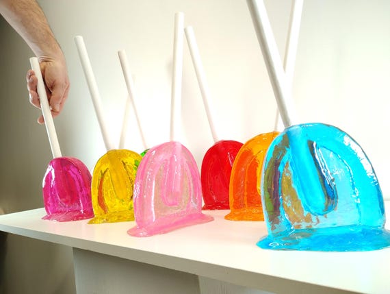 Giant oversized suckers lollypops tootsie pops melting resin sculptures find out more.
