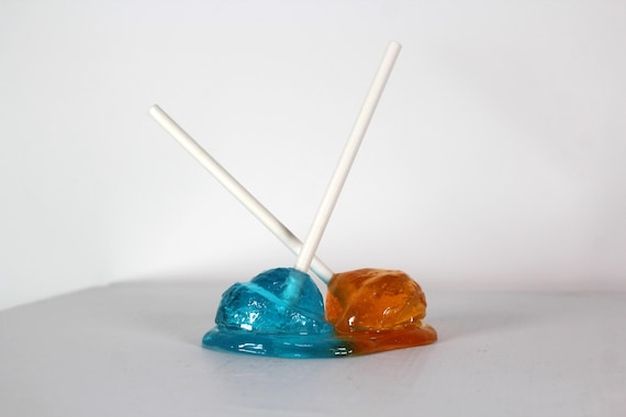 Resin blow pops melting sucker sculpture orange and blue find out more.