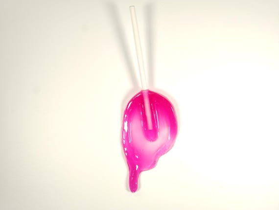 Resin sucker melting down the wall magenta sculpture find out more.