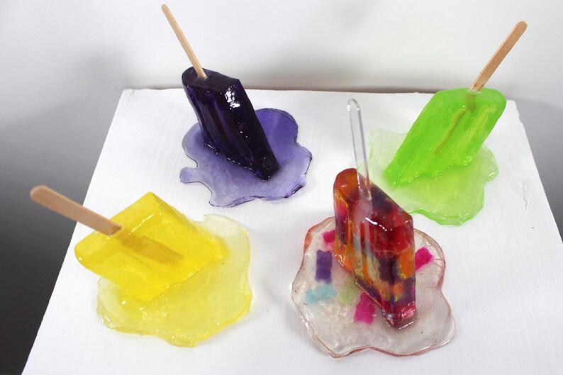 4 Resin popsicle sucker sculptures 1 gummi colored find out more. image 4