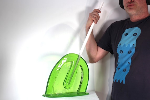27" tall GIANT oversized sucker melting resin sculpture lime green find out more.