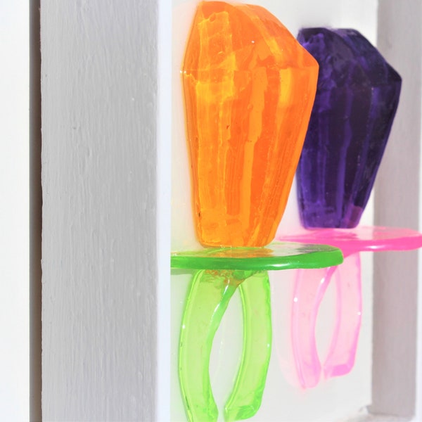 Giant oversized ring pops resin sculpture 3D wall art find out more.