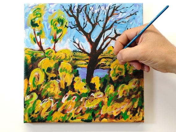 Original Acrylic Painting: The beyond Landscape, 10"x10" (2026)