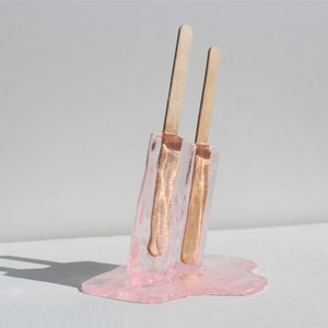 Resin twin popsicle double stick melting sucker sculptures, pick your color, find out more. image 2