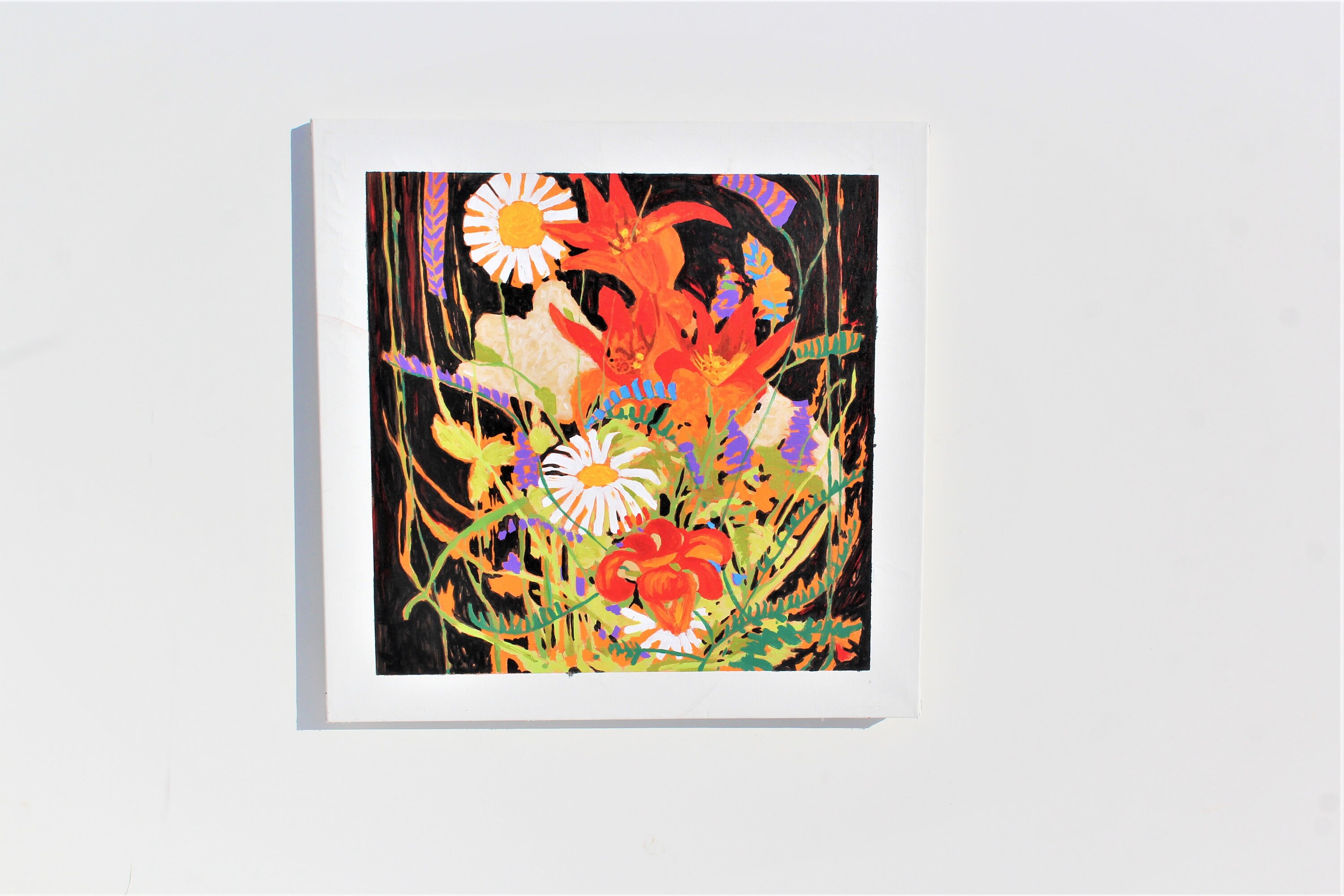 Large Acrylic Tom Thomson Inspired Painting Wildflower Floral Etsy