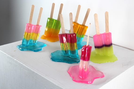 Resin twin popsicle double stick melting colorful sucker sculptures pick your color, find out more.