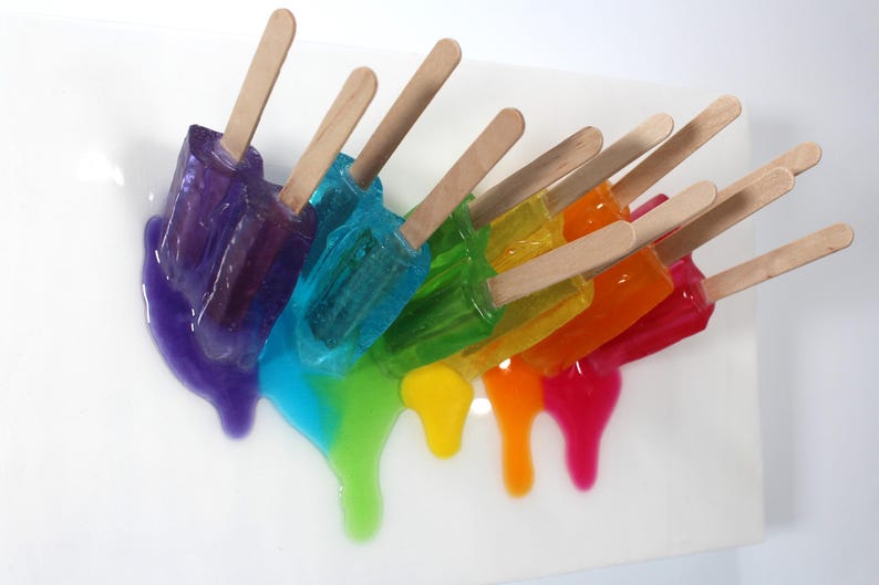 Fractal Popsicle Pride Melting Resin Wall Art Colorful Bright Pops of