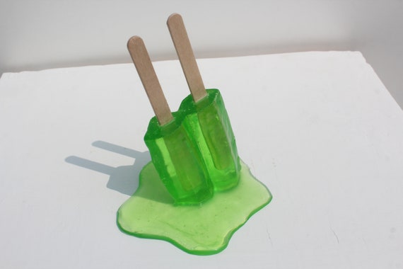 Resin twin popsicle double stick melting sucker sculptures, lime green, find out more.