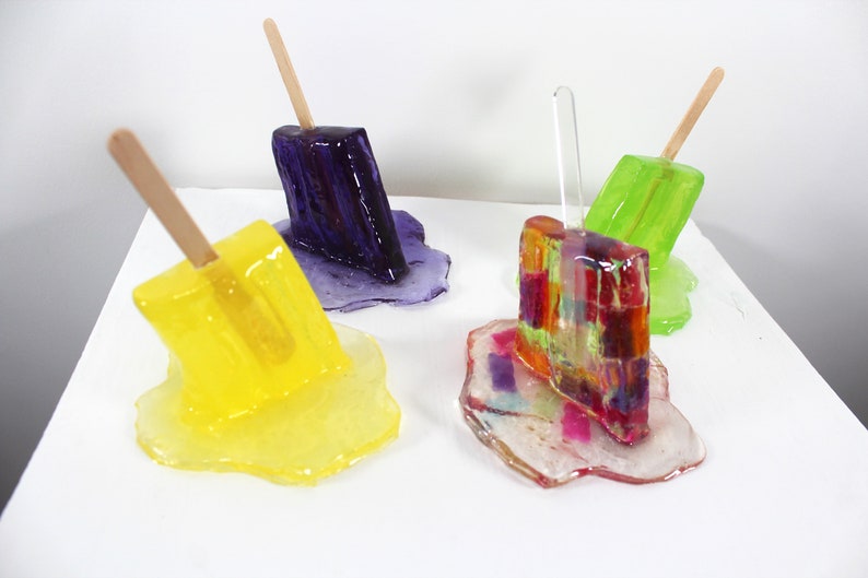 4 Resin popsicle sucker sculptures 1 gummi colored find out more. image 6