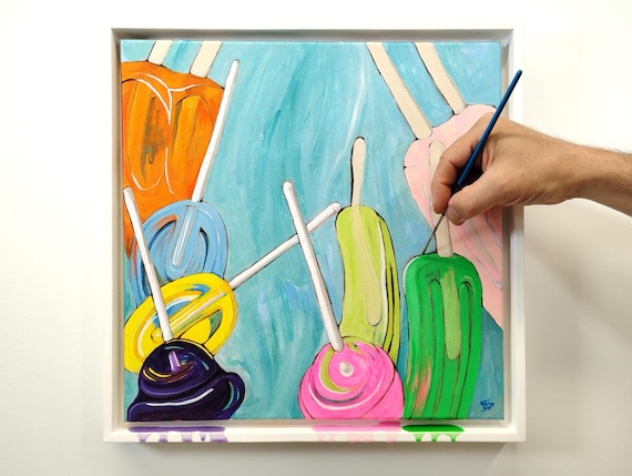 Original Acrylic Painting: Overspill 15-1/4"x15-1/4" (2025)