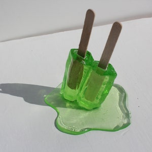 Resin twin popsicle double stick melting sucker sculptures, pick your color, find out more. image 8