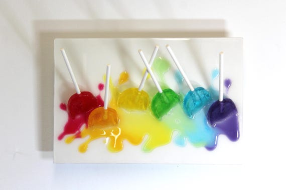 Fractal Resin Wall Art: Colorful Lollipop Splat, Handmade