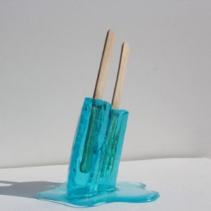 Resin twin popsicle double stick melting sucker sculptures, pick your color, find out more. image 4