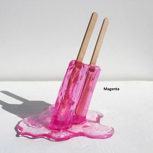 Resin twin popsicle double stick melting sucker sculptures, pick your color, find out more. image 9