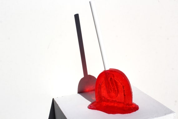 Giant oversized sucker melting resin sculpture bright red find out more.