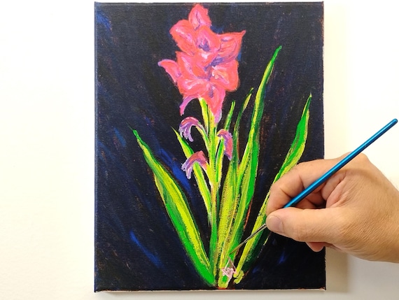 Original Acrylic Painting: New flower, 8"x10" (2026)