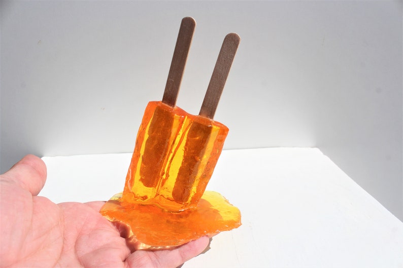 Resin twin popsicle double stick melting sucker sculptures, pick your color, find out more. image 7