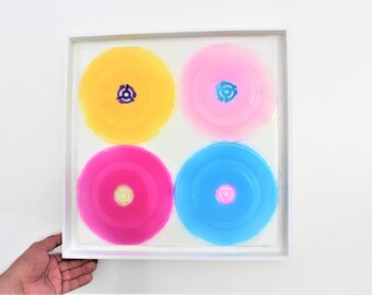 Vinyl 45 record resin wall art colorful pops of fun find out more.