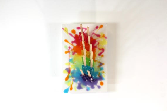 Fractal pride popsicle wall resin art.
