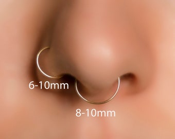 Anneau de nez. anneau dans le nez. cerceau huggie. cerceau hélicoïdal. cerceau de cartilage. Epaisseur 0,64 mm (calibre 22). Diamètre intérieur 5 mm, 6 mm, 7 mm, 8 mm, 9 mm, 10 mm