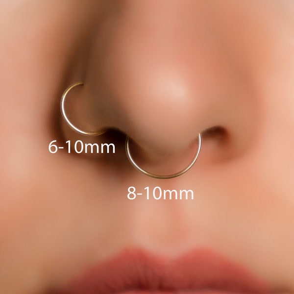 Nose Hoop. nose ring. huggie hoop. helix hoop. cartilage hoop. Thickness 0.64mm(22 Gauge). Inner Diameter 5mm,6mm,7mm,8mm,9mm,10mm