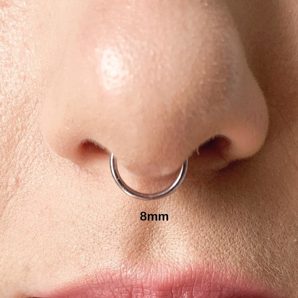 faux septum nose rings,sterling silver fake septum nose hoops,no piercing,14k gold filled septum ring,septum cuff,nickel free hypoallergenic