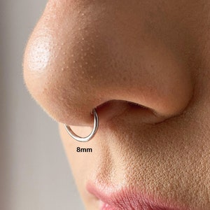 septum rings,fake septum jewelry,faux septum hoops,14k gold filled fake septum ring,septum cuff,solid silver faux septum nose,no piercing image 7