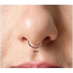 septum rings,fake septum jewelry,faux septum hoops,14k gold filled fake septum ring,septum cuff,solid silver faux septum nose,no piercing image 5