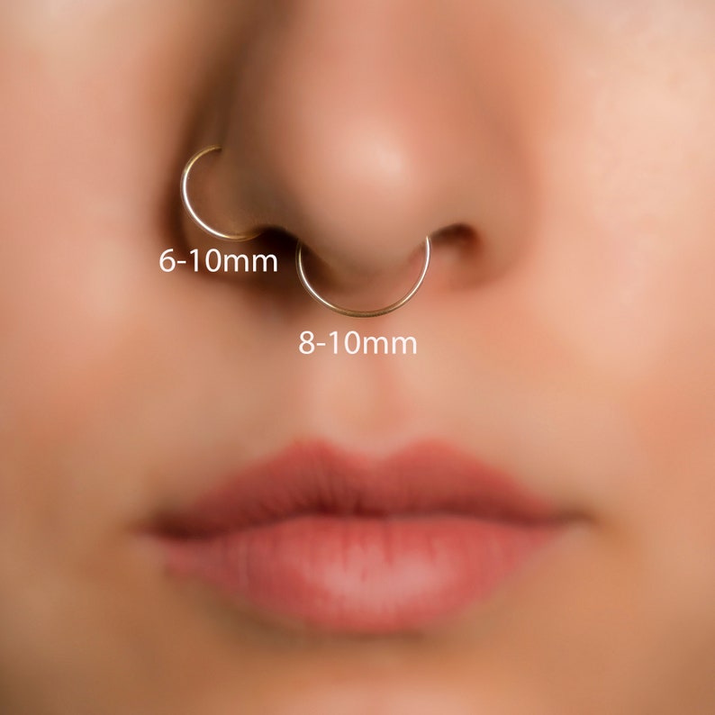 Nose Hoop. nose ring. huggie hoop. helix hoop. cartilage hoop. Thickness 0.64mm22 Gauge. Inner Diameter 5mm,6mm,7mm,8mm,9mm,10mm Gold