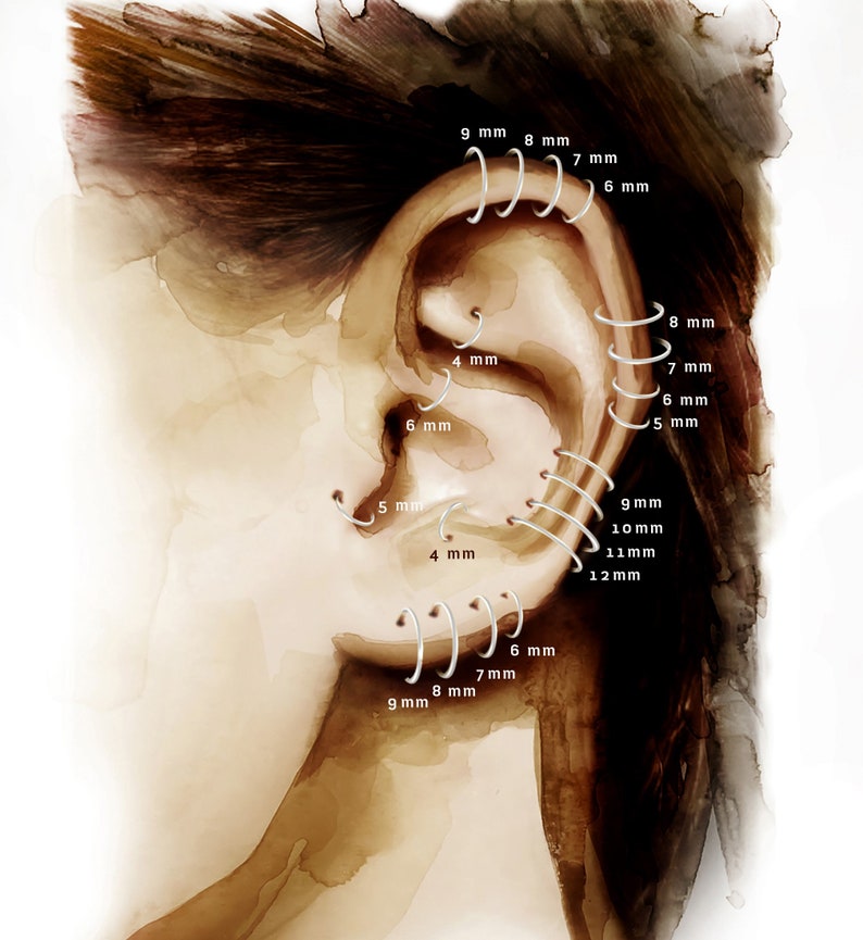 Boucles d'oreilles très légères, créoles fantômes, créoles fines. Epaisseur 0,55 mm calibre 23 Diamètre intérieur 4 mm, 5 mm, 6 mm, 7 mm, 8 mm, 9 mm image 2