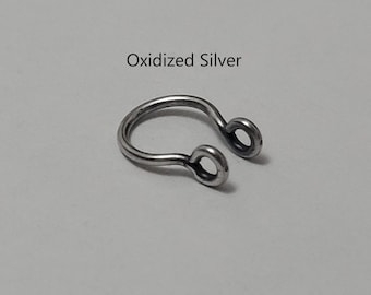 oxidized silver fake septum nose rings,faux septum ring,septum cuff,fake septum ring,14k gold filled septum ring,solid silver faux septum