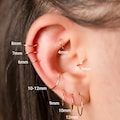 14k Gold Filled Hoop Earring Set, Silver, Real 14k Solid Gold, Nose Ring, Cartilage, Tragus