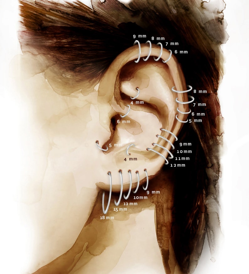 Nose Hoop. nose ring. huggie hoop. helix hoop. cartilage hoop. Thickness 0.64mm22 Gauge. Inner Diameter 5mm,6mm,7mm,8mm,9mm,10mm image 4