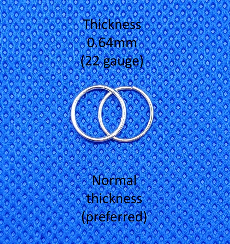 Nose Hoop. nose ring. huggie hoop. helix hoop. cartilage hoop. Thickness 0.64mm22 Gauge. Inner Diameter 5mm,6mm,7mm,8mm,9mm,10mm Bild 9