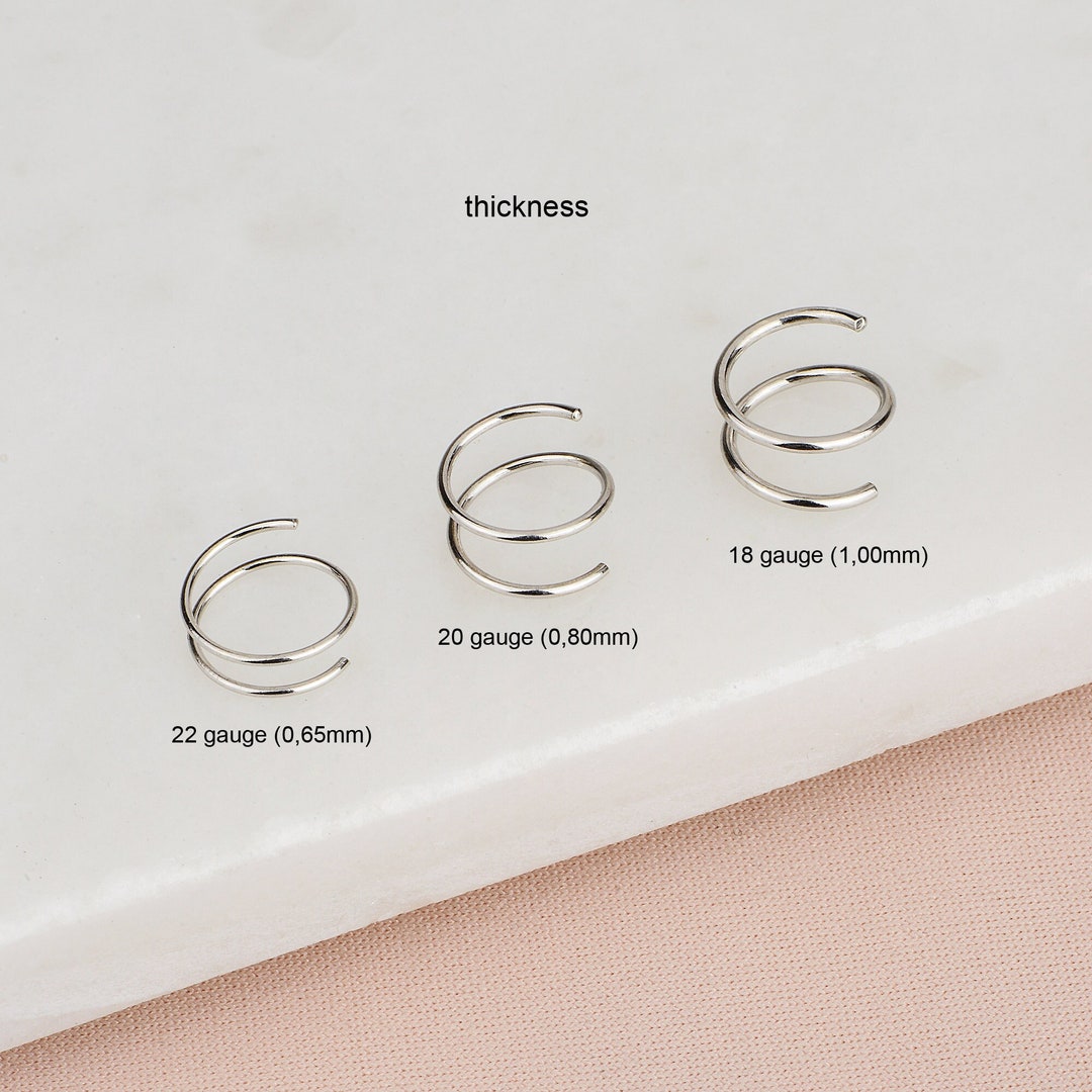 Double Nose Ring,twisted Nose Rings,spiral Nose Ring,14k Gold Filled