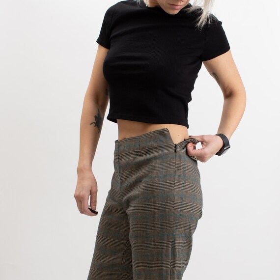 90s Plaid Flat Front Pants- by Bentley A. - image 4