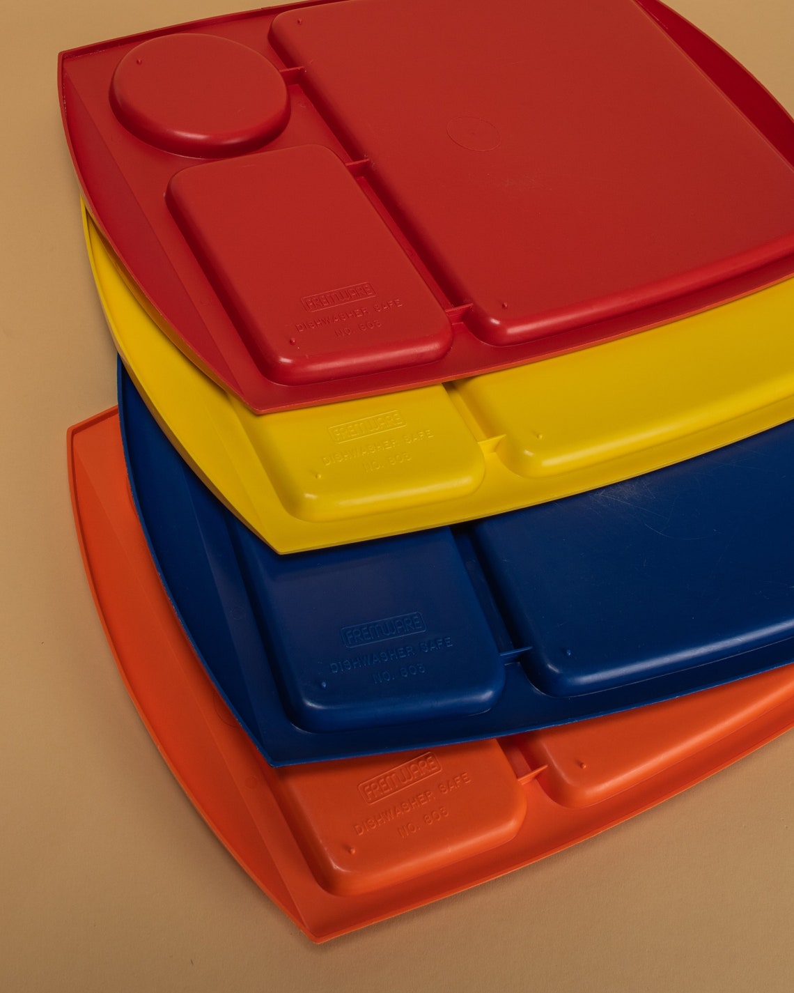 Fremwear Vintage Plastic Divided Lunch Trays Set of 4 Etsy