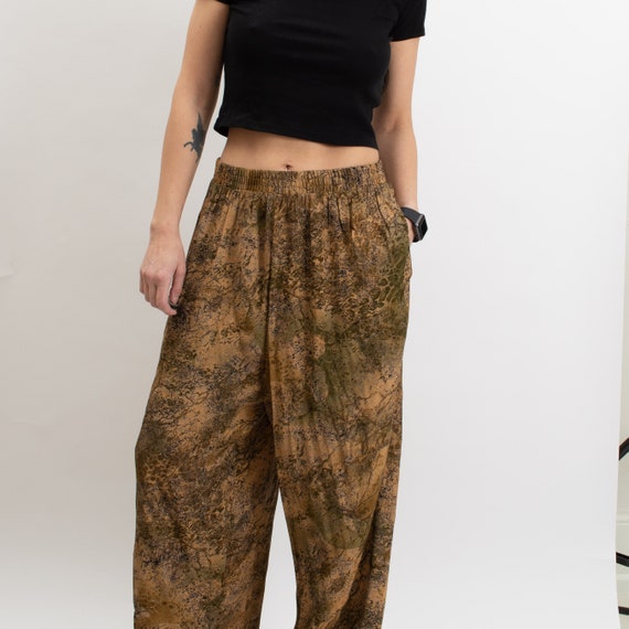 Vintage Cork Patterned Palazzo Pants, w/ Pockets!