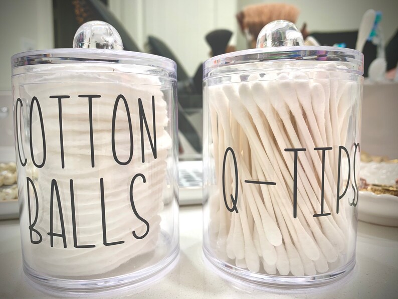 Qtip and Cotton Ball Mini Canisters Etsy