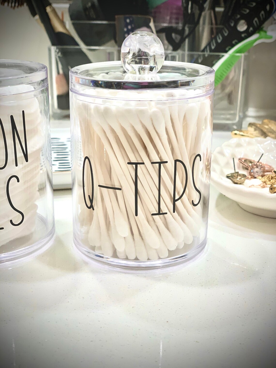 Qtip and Cotton Ball Mini Canisters Etsy