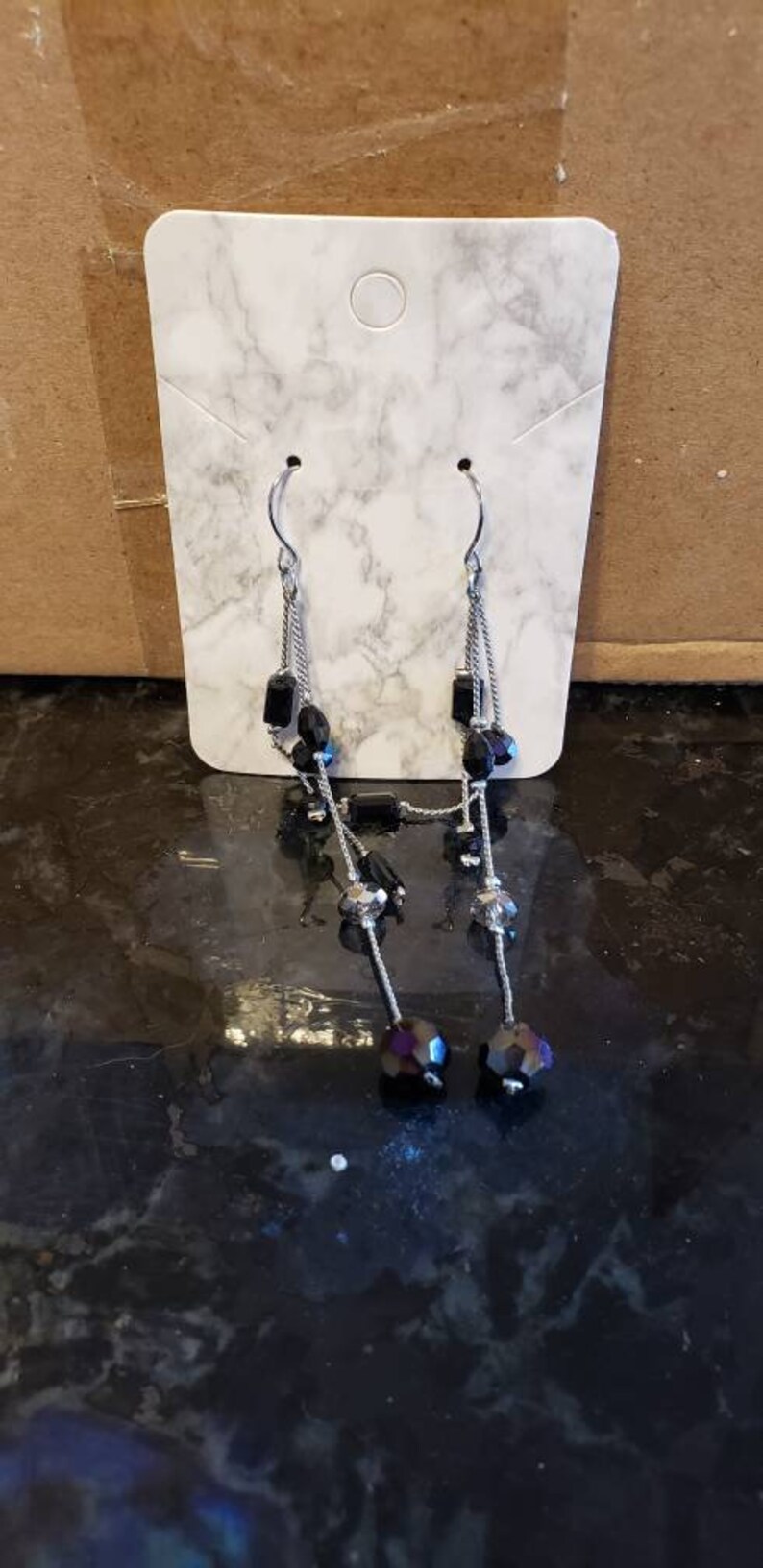 Silver and Black earrings