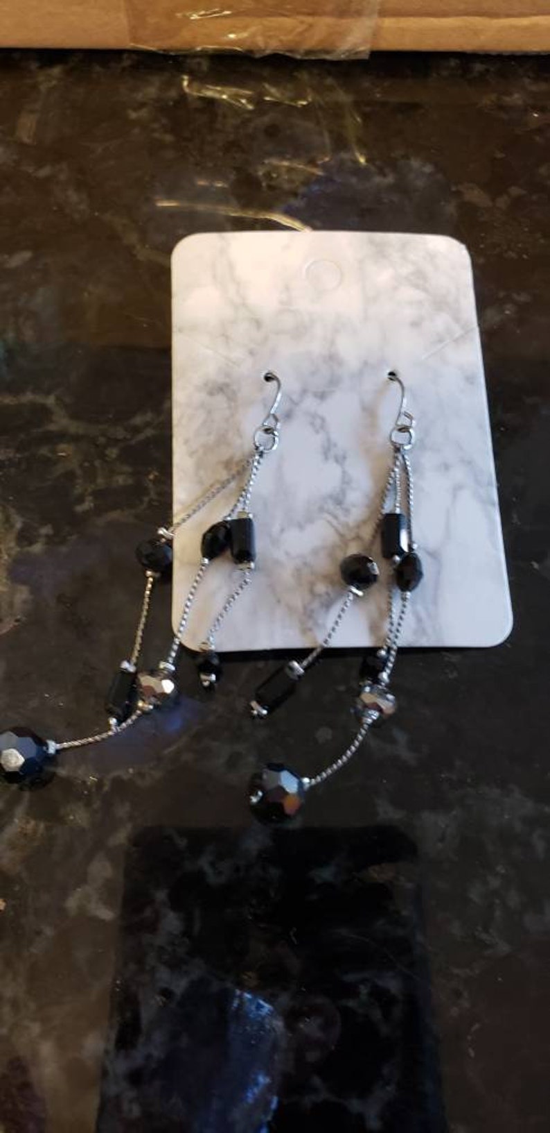 Silver and Black earrings