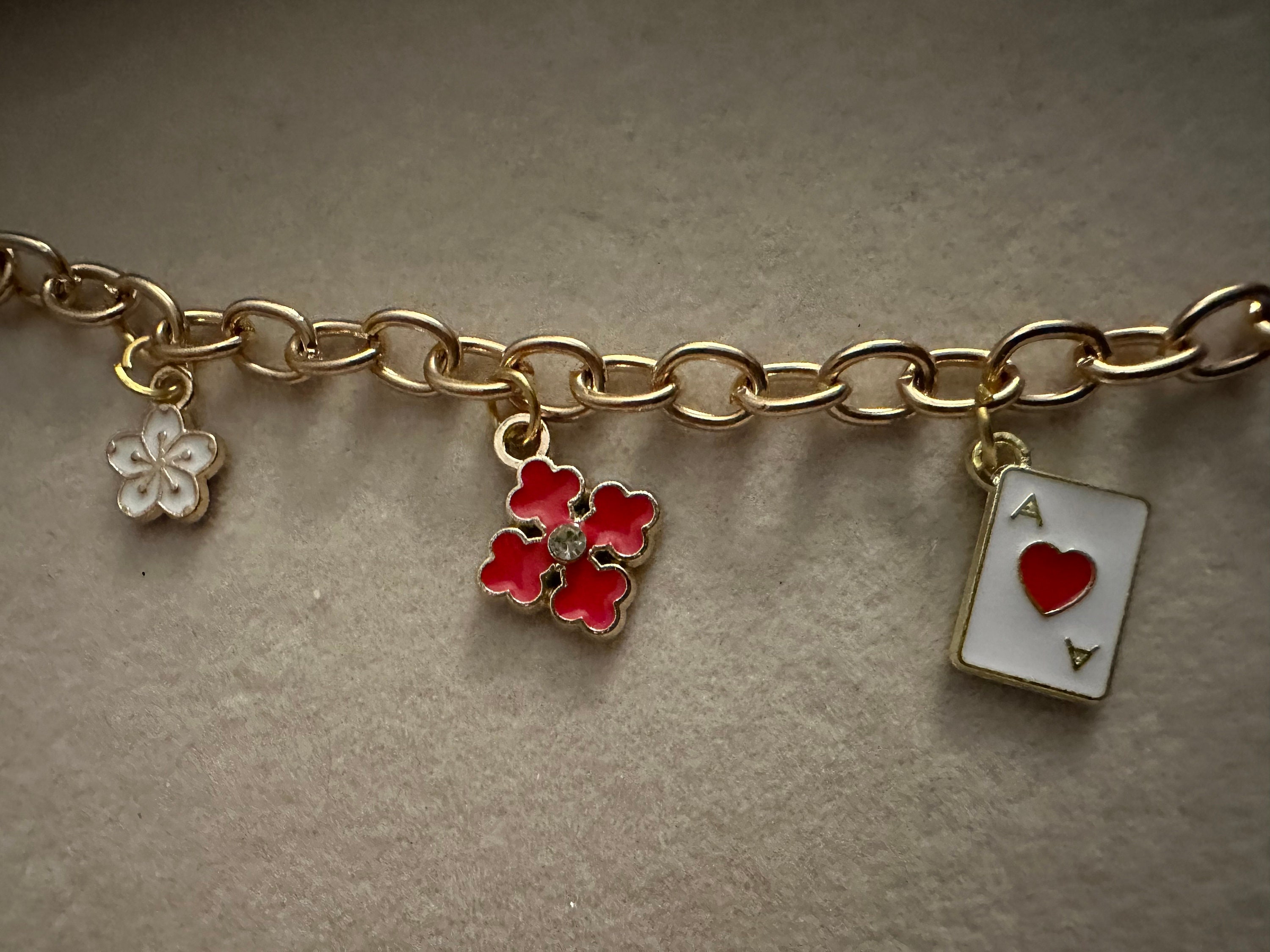 Ace of Hearts Charm Bracelet - Etsy