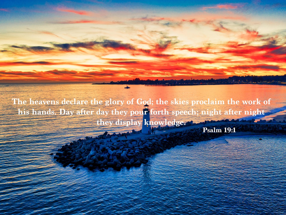 Psalm 191 Bible Verse Sunset Lighthouse Print Etsy Canada
