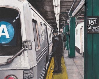181st St A-Train Station Washington Heights NYC Subway - Giclée Print