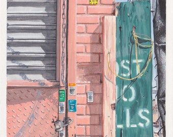 Post No Bills -  Washington Heights NYC Street Scene - Original artwork
